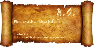 Melicska Oszkár névjegykártya